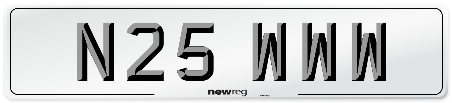 N25 WWW Number Plate from New Reg